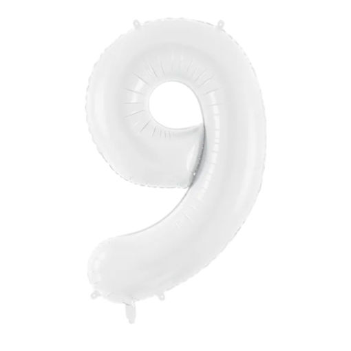 Picture of FOIL BALLOON NUMBER 9 WHITE